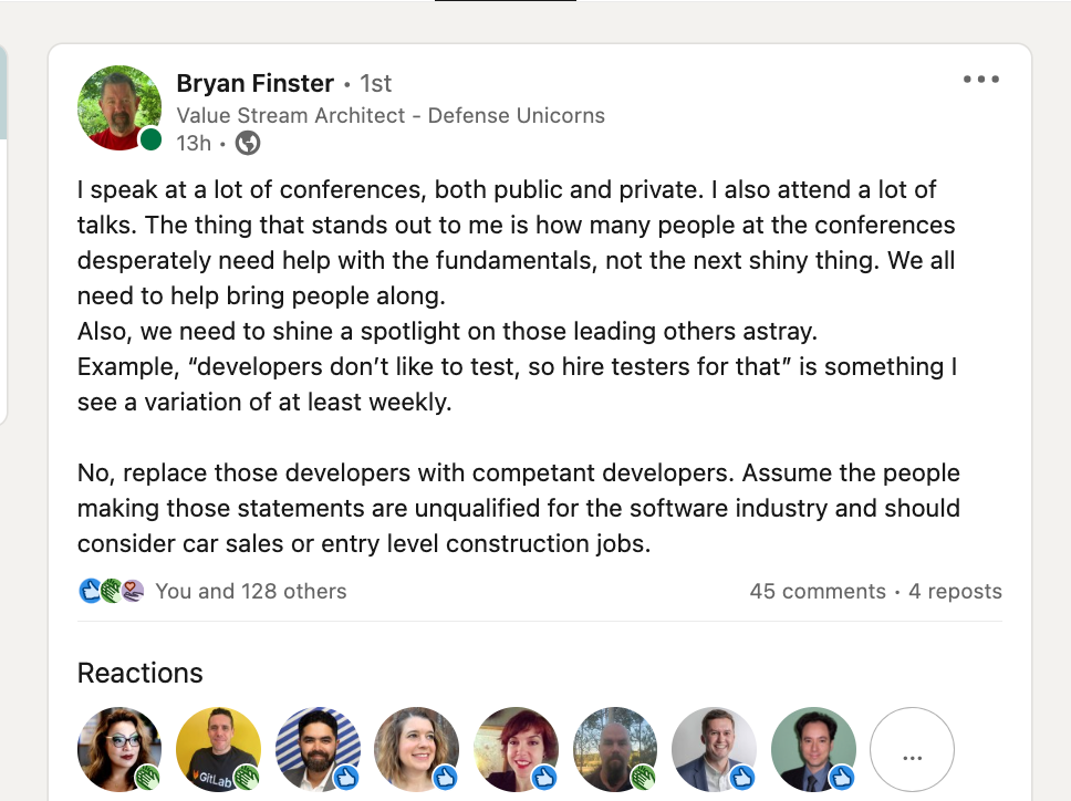 Why (I Think) Developers Won't Test