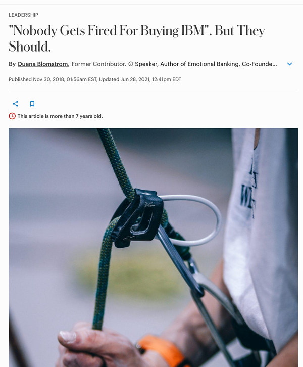 Nobody Gets Fired for Buying IBM - But They Should